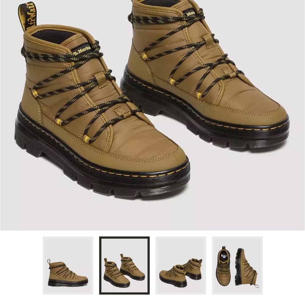New Dr. Martens Padded Boots Combs Leather Ankle Boots